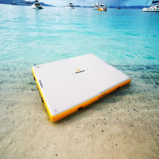 Swim Central Inflatable Private Solstice Drop Stitch Lake Dock Raft - 10' White {3}