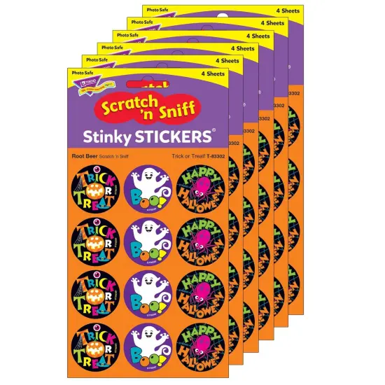 Trick or Treat!/Root Beer Stinky Stickers&reg;, 48 Per Pack, 6 Packs {1}