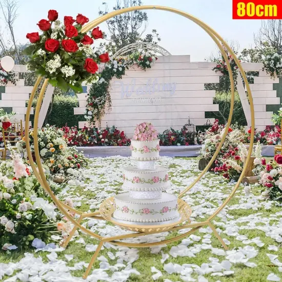 Arch Double Hoop Cake Stand Wedding Cake Rack Flower Balloon Decor Shelf {2}