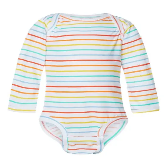 Rabbit Skins&reg; Infant Classic Jersey Long Sleeve Bodysuit Rainbow Stripe {2}