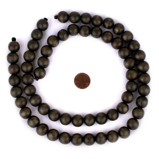 The Bead Chest Natural 14mm Wooden Beads in Green - Olive for Jewelry Making &ndash; Round Loose Wood Spacer Beads I Approximately 30 Beads {2}