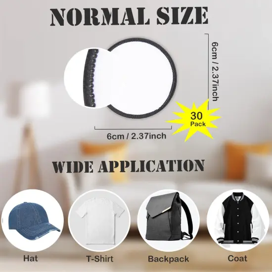 30 Pieces Sublimation Patches - Iron On Blank Patches for DIY Crafts Hats Caps Backpack Uniforms (Round / 30PCs) {4}