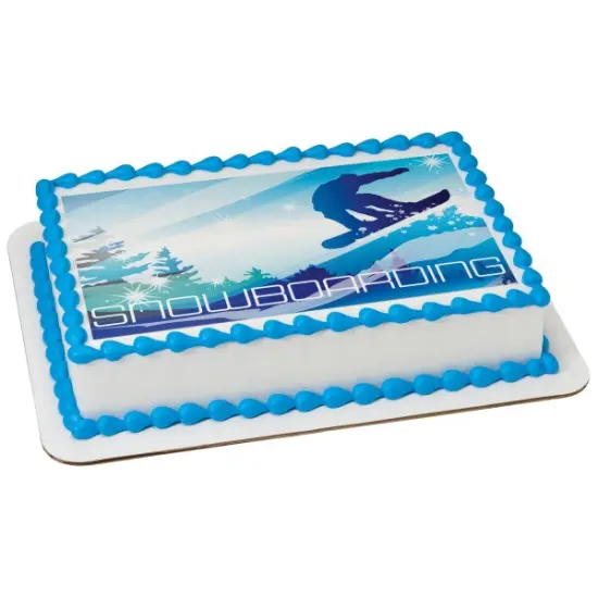 Snowboarding Edible Cake Topper Image 1/4 sheet {1}