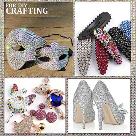 4520 Pieces Two Packs of Flatback RhinestonesColorful Nail Art Rhinestones Flatback Crystal Colorful+AB+Transparent White Rhinestone with Picker Pencil and Tweezer For Nail Art and Decoration {5}