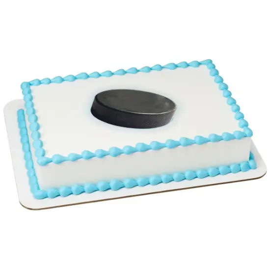 Hockey Puck Edible Cake Topper Image 1/4 sheet {1}