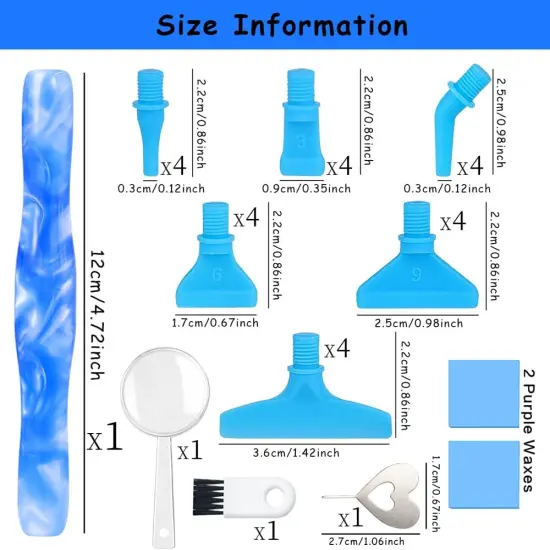 5D Diamond Painting Drill Pen, Rhinestone Gem Picker Tool Kit for Adults & Nail Art Cornflower blue {4}