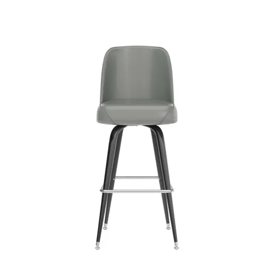 Emma and Oliver 2 Pack Metal Barstool with Swivel Bucket Seat Gray {6}