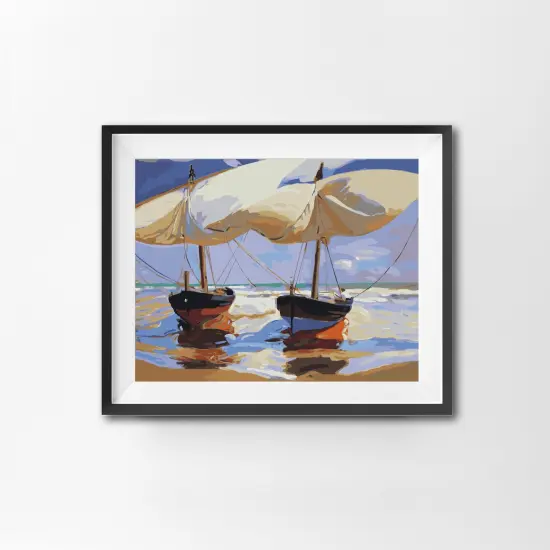 Beached Boats, by Joaquin Sorolla {2}