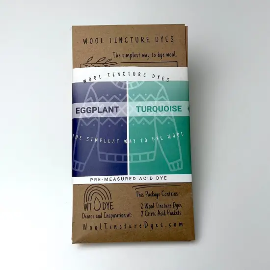 Wool Tincture Dye Color Pack Pairings Eggplant-turquoise {3}