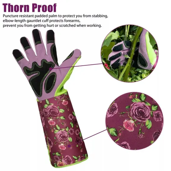 Thorn Proof Garden Gauntlet Long Gloves Digging Planting Pruning Tools Lawn Care {4}