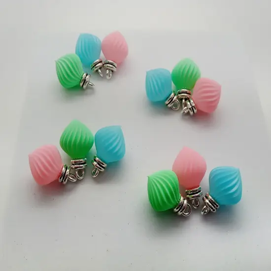 10 Pastel Miniature Ornaments, Tiny Baubles for Dollhouse or Small Tabletop Christmas Trees, 3/4 inch tall, Adorabilities {5}