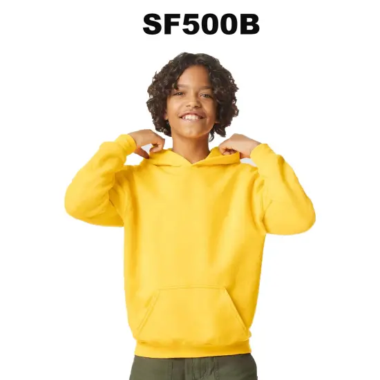 Gildan&reg; Softstyle Youth Midweight Hooded Sweatshirt Black {3}