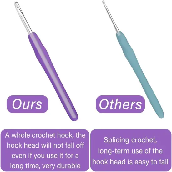5 Mm Crochet Hook, Ergonomic Handle for Arthritic Hands, Extra Long Knitting Needles for Beginners and Crocheting Yarn (5 Mm) {6}