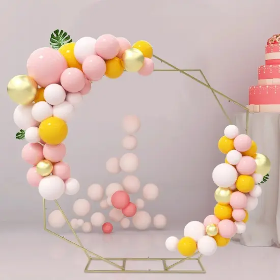 Wedding Arch Props Shaped Arch Geometric Shelf Party Stage Backdrop Flower Arch {3}