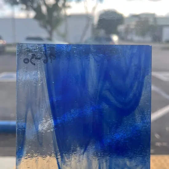 Crystal Dark Blue TransparentCOE 96 Fusible Glass Sheets / Mosaic Squares - 4 Pack {4}