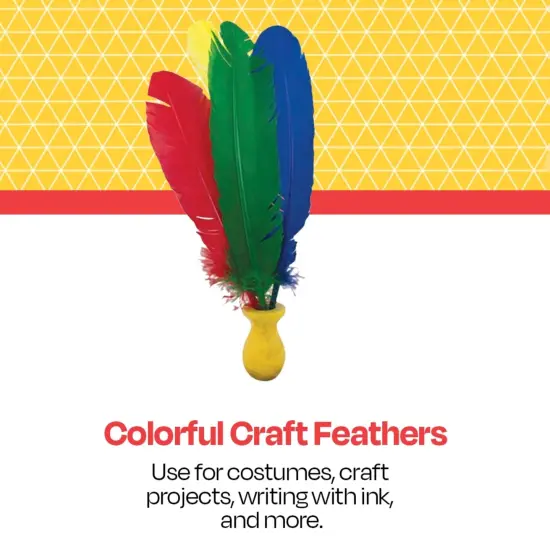 School Smart Long Craft Feather Quills, 10 to 12 Inches, Assorted Colors, Pack of 100 {7}
