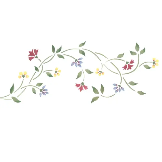 Floral Wall Stencil Border | 1003 by Designer Stencils | Reusable Art Craft Stencils for Painting | {2}