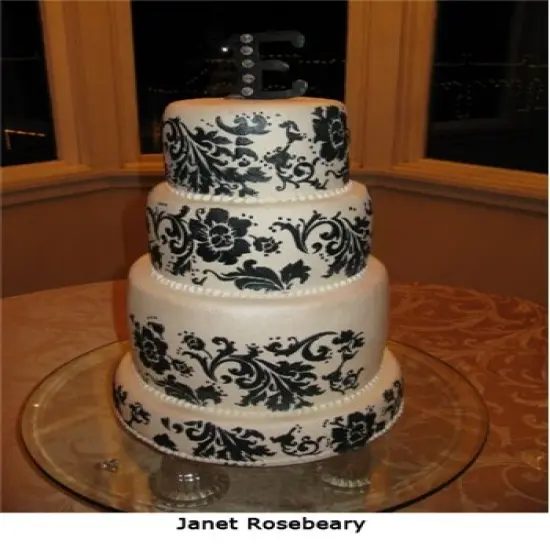 Chic Rose Border Cake Stencil | C345 by Designer Stencils | Cake Decorating Tools | Baking Stencils for Royal Icing, Airbrush, Dusting Powder | Reusable Plastic Food Grade Stencil for Cakes | Easy to Use & Clean Cake Stencil {4}