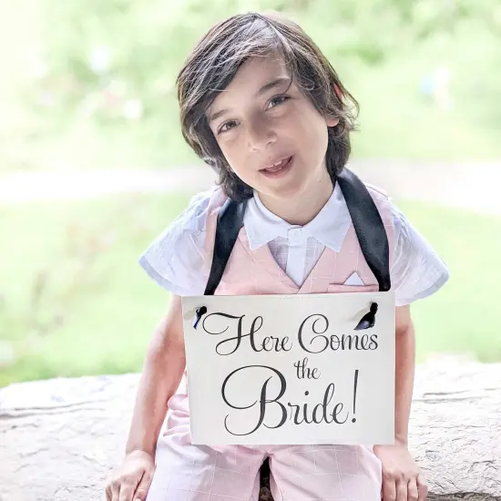 Ring Bearer Sign - "Here Comes the Bride" - Black & White | Ritzy Rose {2}