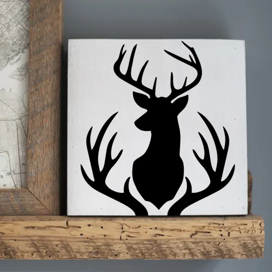 Buck Mount and Antlers Embossing 12 x 12 Stencil | FS044 by Designer Stencils | Reusable Stencils for Painting | {4}