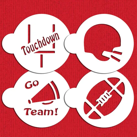 Large Football Cookie Stencils | C253 by Designer Stencils | Cookie Decorating Tools | Baking Stencils for Royal Icing, Airbrush, Dusting Powder | Reusable Plastic Food Grade Stencil for Cookies | Easy to Use & Clean Cookie Stencil {1}