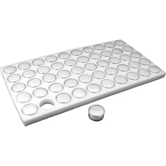 50 Gem Jars White Display Tray Travel Case Acrylic Lid {4}