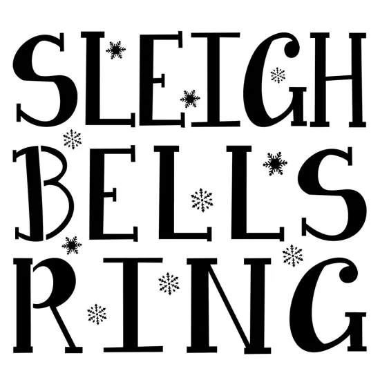 Sleigh Bells Ring Embossing 12 x 12 Stencil | FS093 by Designer Stencils | Word & Phrase Stencils | Reusable Stencils for Painting on Wood, Wall, Tile, Canvas, Paper, Fabric, Furniture, Floor | Reusable Stencil for Home Makeover | Easy to Use & Clean {1}