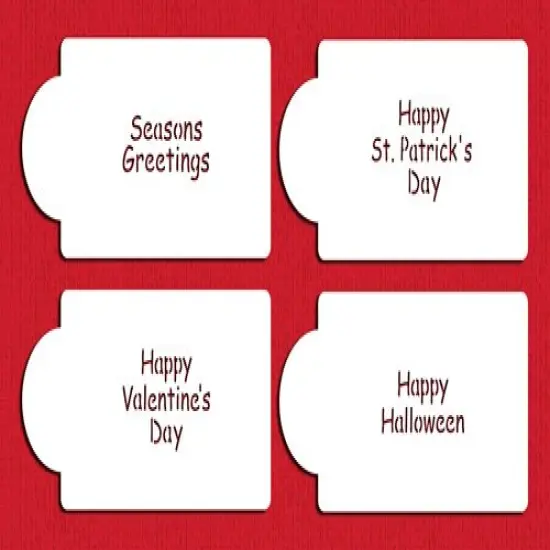 Holiday Sayings Stencils: Seasons Greetings, Happy St Patrick's Day, Happy Valentines Day, Happy Halloween | C249 by Designer Stencils | {1}