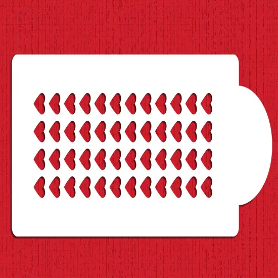 Mini Hearts 3-Dimensional Cake Stencil | C026 by Designer Stencils | Cake Decorating Tools | Baking Stencils for Royal Icing, Airbrush, Troweling, Molding | Reusable Plastic Food Grade Stencil for Cakes & Chocolates | Easy to Use & Clean Cake Stencil {1}