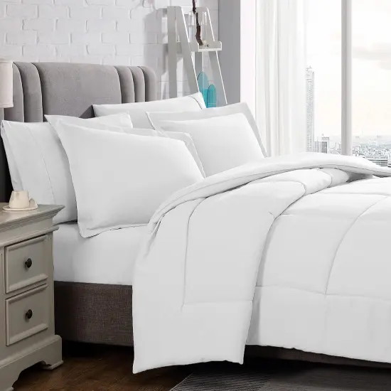 American Home Collection Down Alternative Comforter Set Extra Warm and Soft White {2}