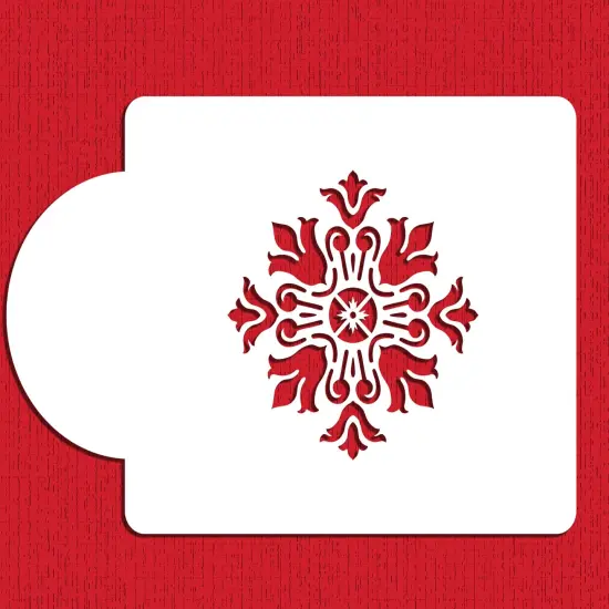 Single Rosette Medallion Cake Stencil | C149 by Designer Stencils | Cake Decorating Tools | Baking Stencils for Royal Icing, Airbrush, Dusting Powder | Reusable Plastic Food Grade Stencil for Cakes | Easy to Use & Clean Cake Stencil {1}