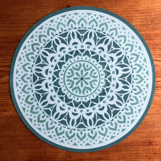 Shanti Mandala Embossing 12 x 12 Stencil | FS029 by Designer Stencils | Mandala & Medallion Stencils | Reusable Stencil for Painting on Wood, Wall, Tile, Canvas, Paper, Fabric, Furniture, Floor | Stencil for Home Makeover | Easy to Use & Clean {5}