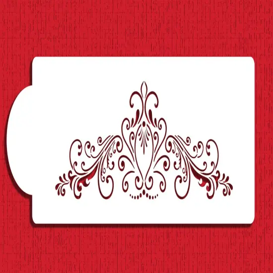 Princess Lace Cake Stencil #4 | C409 by Designer Stencils | Cake Decorating Tools | Baking Stencils for Royal Icing, Airbrush, Dusting Powder | Reusable Plastic Food Grade Stencil for Cakes | Easy to Use & Clean Cake Stencil {1}