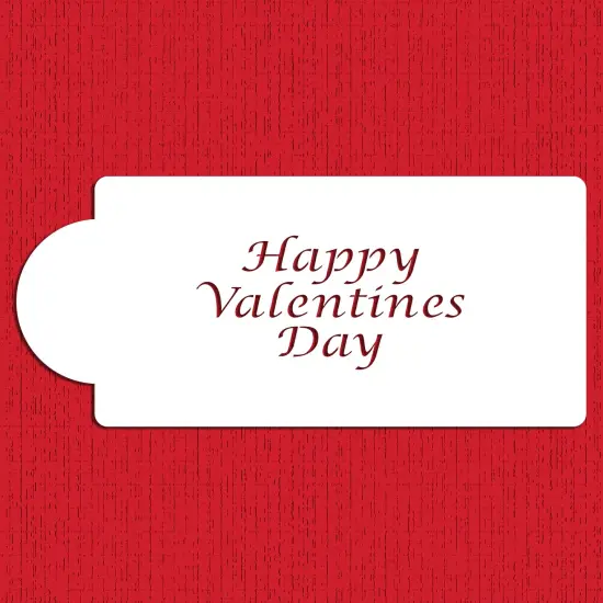 Happy Valentines Day Business Card Cookie Stencil | C215 by Designer Stencils | {1}