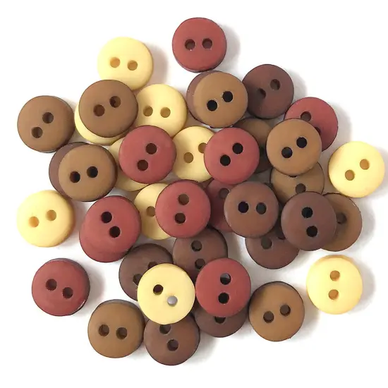 Buttons Galore and More Tiny Craft & Sewing Buttons - Assorted Colors - 105 Buttons Natural {1}