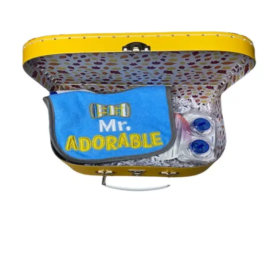 Small Decorative Storage Box Baby Boy Gift Set - Bibs and Pacifier {2}