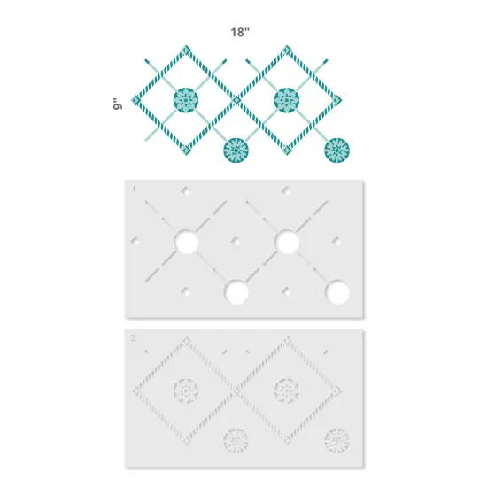 Rosette Grid Wallpaper Wall Stencil | 2458 by Designer Stencils | Pattern Stencils | Reusable Stencils for Painting | Safe & Reusable Template for Wall Decor | Try This Stencil Instead of a Wallpaper | Easy to Use & Clean Art Stencil Pattern {3}