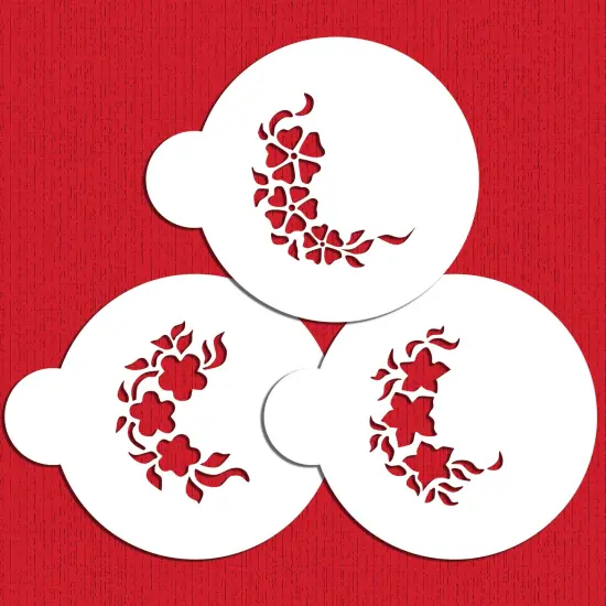 Mini Floral Sprays Cookie Stencils | C349 by Designer Stencils | Cookie Decorating Tools | Baking Stencils for Royal Icing, Airbrush, Dusting Powder | Reusable Plastic Food Grade Stencil for Cookies | Easy to Use & Clean Cookie Stencil {1}
