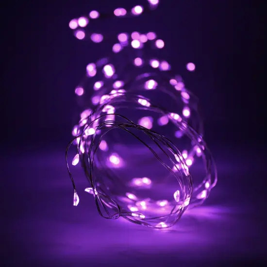 Perfect Holiday 180 LED Silver Copper Branch Tree Lights Plug in Purple {1}