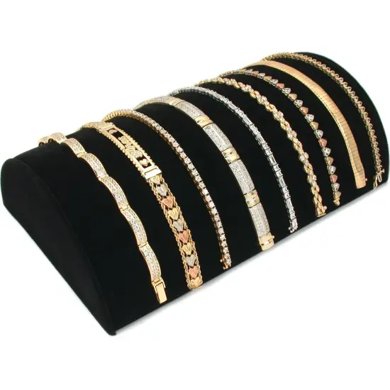 2 Black Velvet Bracelet Displays 8" {3}