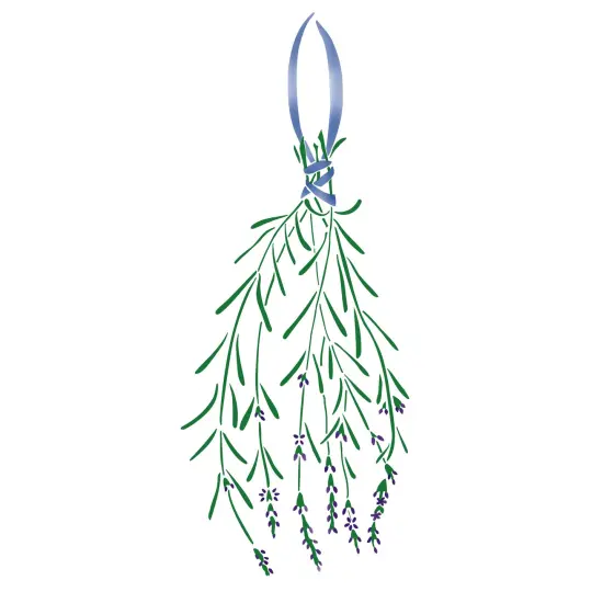 Hanging Lavender Wall Stencil | 2218 by Designer Stencils | Floral Stencils | Reusable Art Craft Stencils for Painting on Walls, Canvas, Wood | Reusable Plastic Paint Stencil for Home Makeover | Easy to Use & Clean Art Stencil {1}