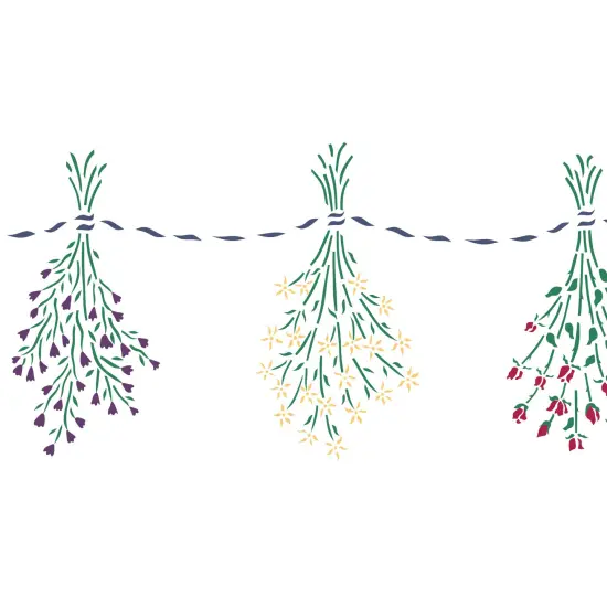 Hanging Dried Flowers Wall Stencil | 151 by Designer Stencils | Floral Stencils | Reusable Art Craft Stencils for Painting on Walls, Canvas, Wood | Reusable Plastic Paint Stencil for Home Makeover | Easy to Use & Clean Art Stencil {2}