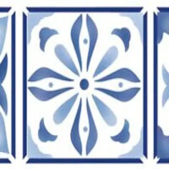 Three Tile Wall Stencil | 2289 by Designer Stencils | Pattern Stencils | Reusable Stencils for Painting | Safe & Reusable Template for Wall Decor | Try This Stencil Instead of a Wallpaper | Easy to Use & Clean Art Stencil Pattern {2}