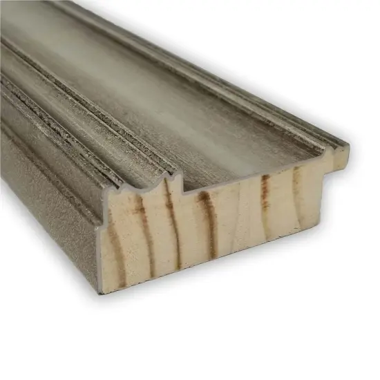 Beveled Wood Bathroom Wall Mirror, Mezzanine Antique Silver Narrow Frame {2}