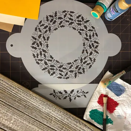 Holly Ring and Side Cake Stencil | C166 by Designer Stencils | Cake Decorating Tools | {4}