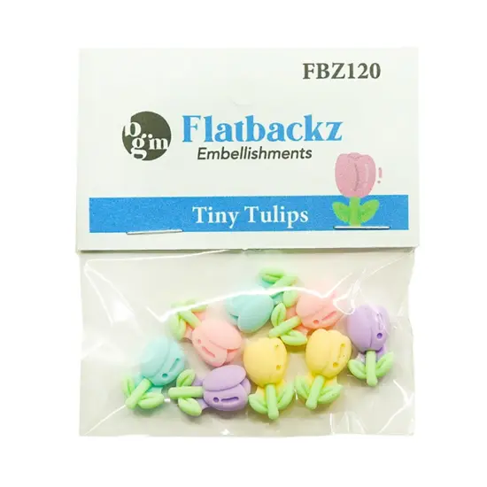 Buttons Galore Flatback Embellishments for Crafts - Tiny Tulips - 24 Pieces {3}
