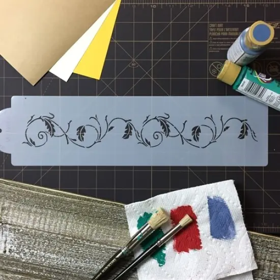 Oak Leaf Cake Stencil Side | C120T by Designer Stencils | Cake Decorating Tools | Baking Stencils for Royal Icing, Airbrush, Dusting Powder | Reusable Plastic Food Grade Stencil for Cakes | Easy to Use & Clean Cake Stencil {5}