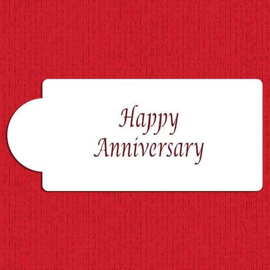 Happy Anniversary Business Card Cookie Stencil | C212 by Designer Stencils | Cookie Decorating Tools | Baking Stencils for Royal Icing, Airbrush, Dusting Powder | Reusable Plastic Food Grade Stencil for Cookies | Easy to Use & Clean Cookie Stencil {5}