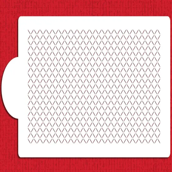 Zoe Clark (1 cm) Diamond Netting Cake Stencil Side | C1038 by Designer Stencils | Cake Decorating Tools | Baking Stencils for Royal Icing, Airbrush, Dusting Powder | Reusable Plastic Food Grade Stencil for Cakes | Easy to Use & Clean Cake Stencil {2}