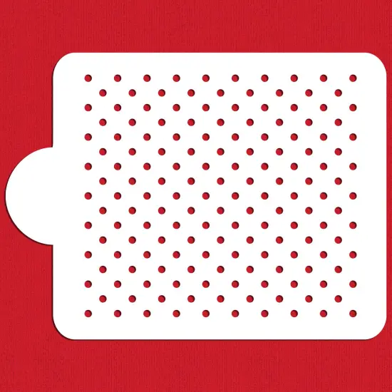 Mini Polka Dot Cake Stencil | C206 by Designer Stencils | Cake Decorating Tools | Baking Stencils for Royal Icing, Airbrush, Dusting Powder | Reusable Plastic Food Grade Stencil for Cakes | Easy to Use & Clean Cake Stencil {1}